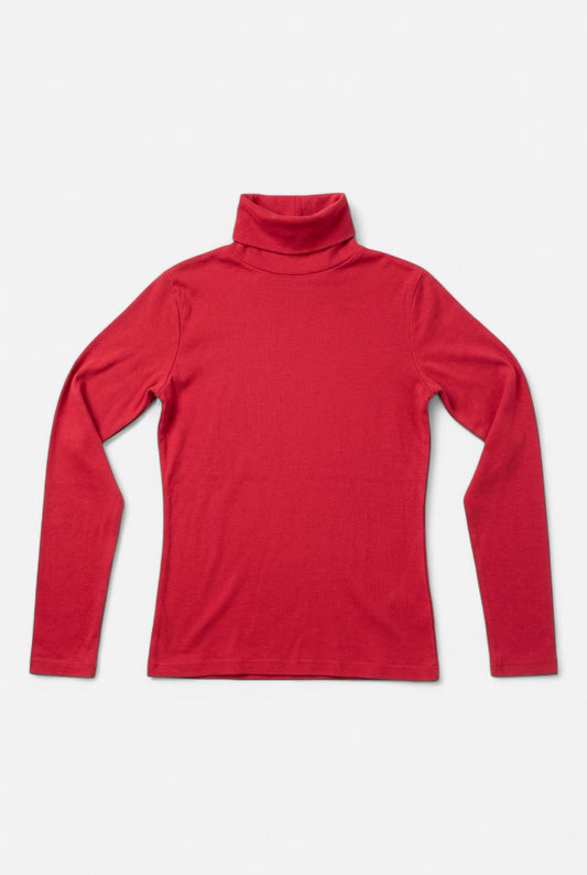 T-shirt col roulé rouge