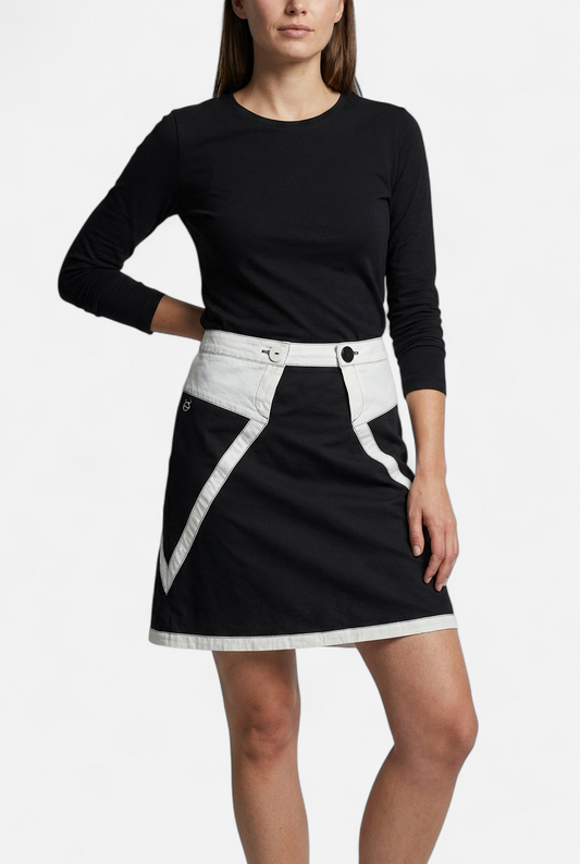 Falda bicolor negra y blanca