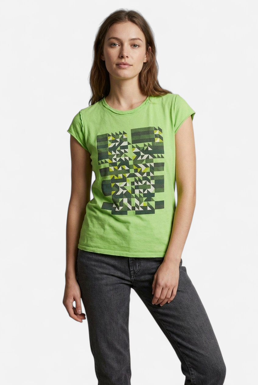 Camiseta Art Collage verde