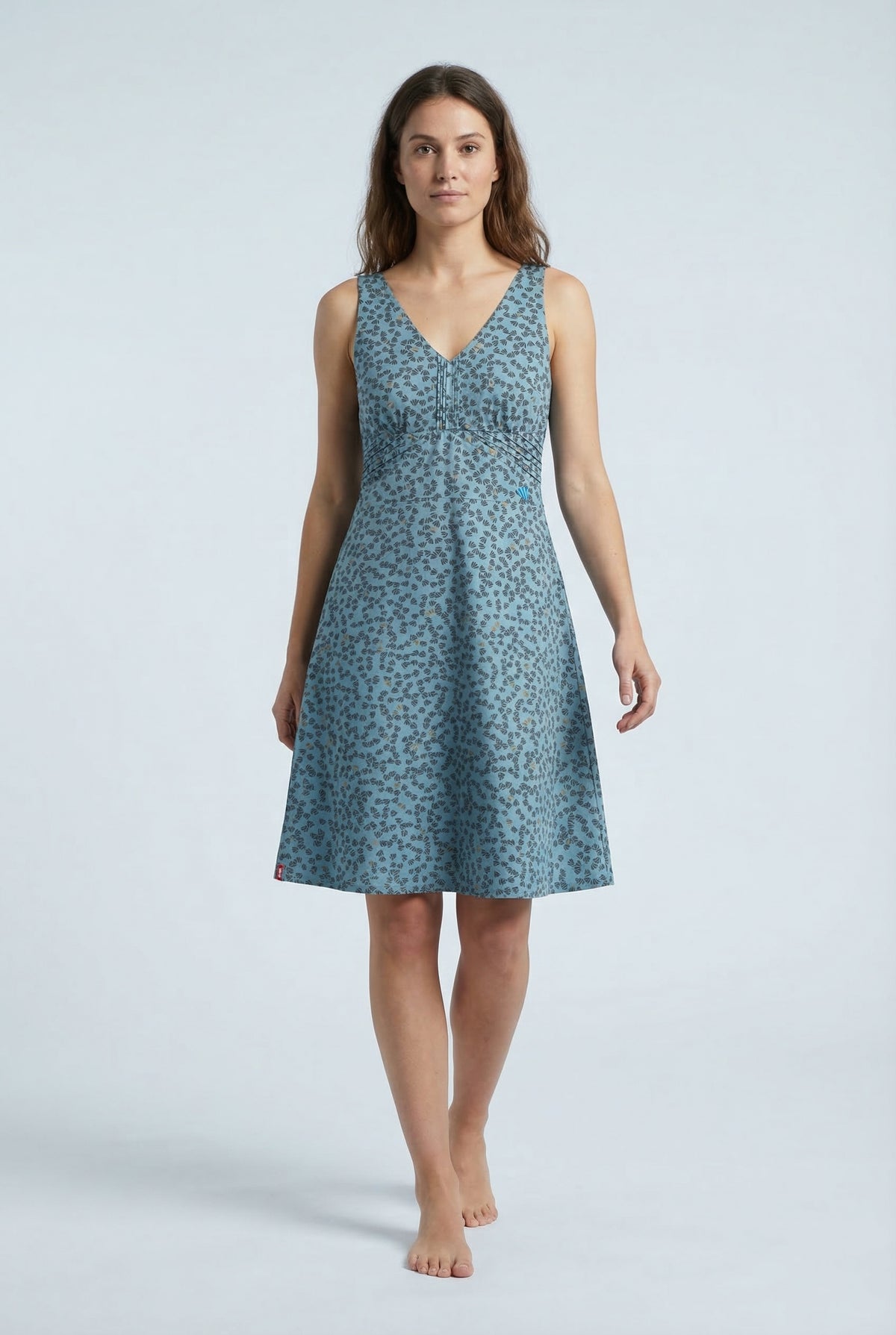 Vestido con espalda recortada estampado "Ginkgo"