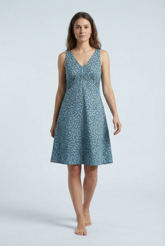 "Ginkgo" Print Cut-Out Back Dress