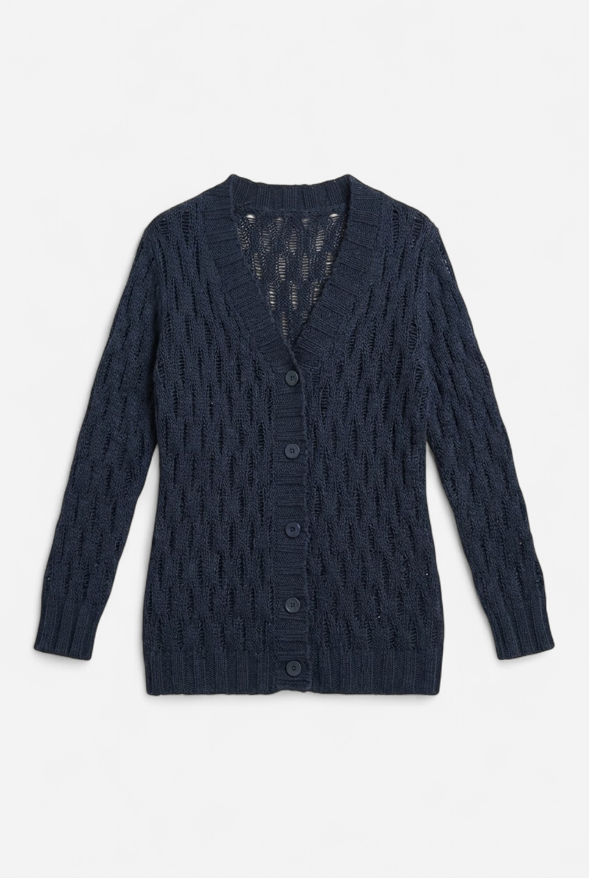 Cardigan calado azul