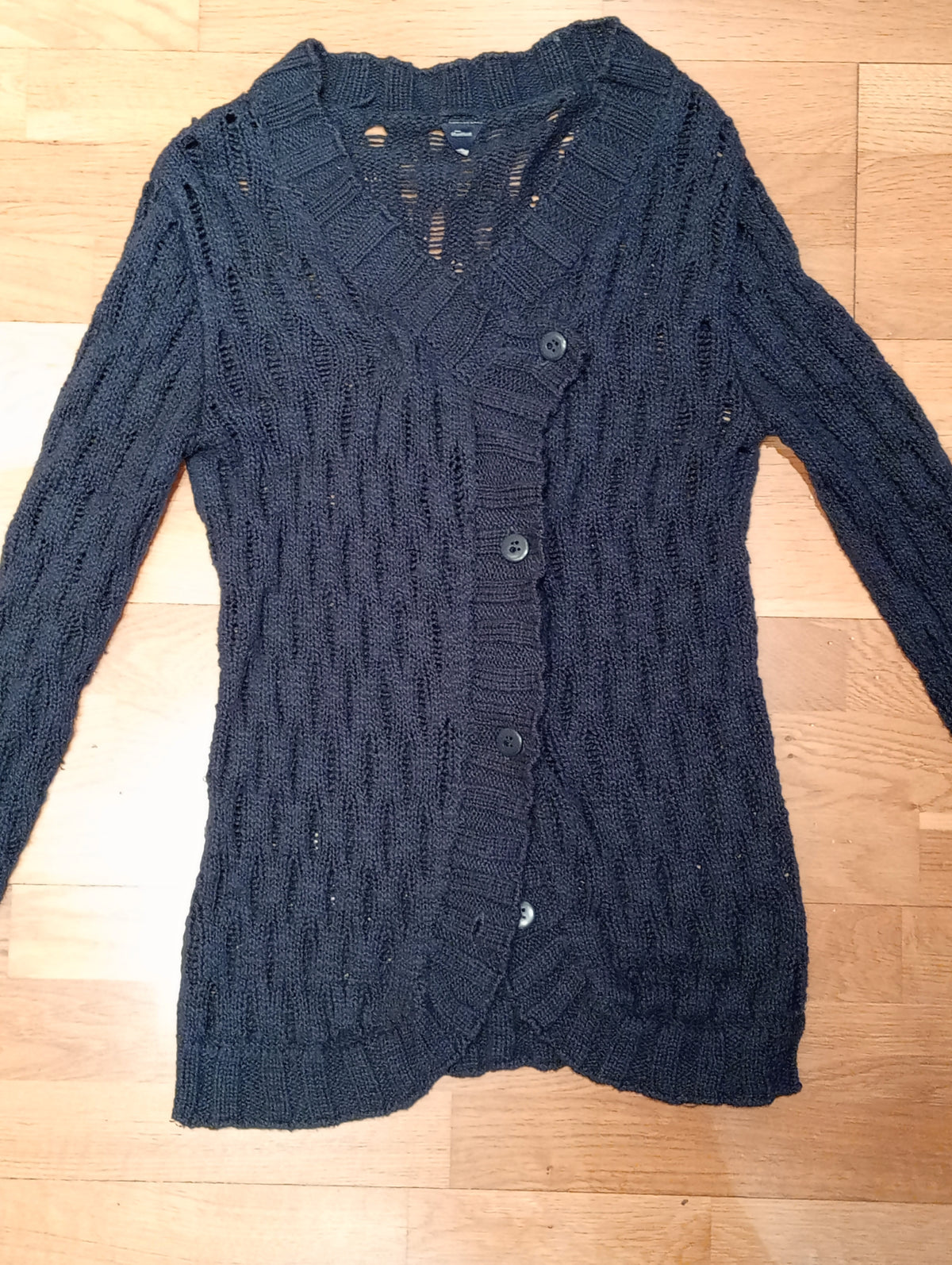 Cardigan calado azul