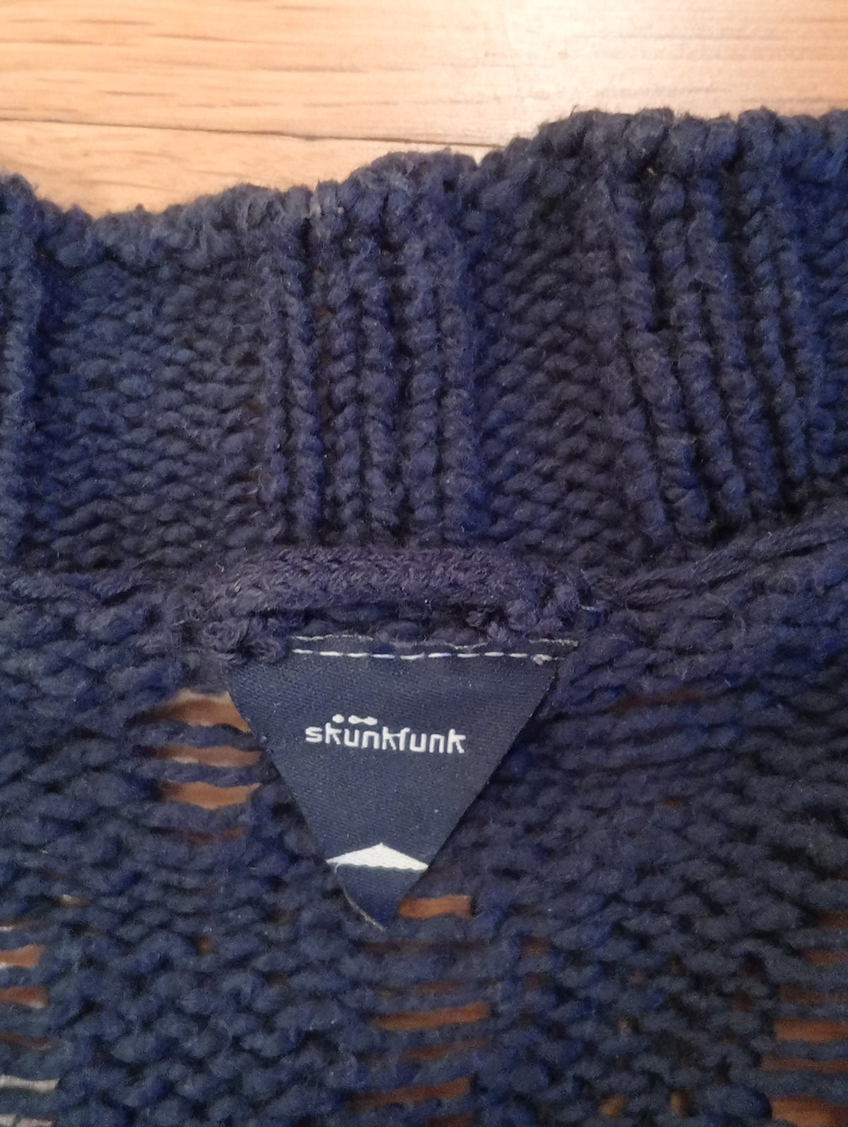 Cardigan calado azul