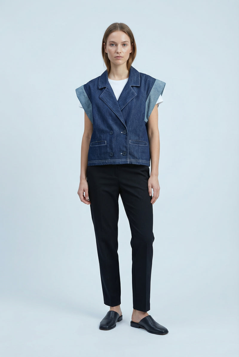 Chemise courte en denim