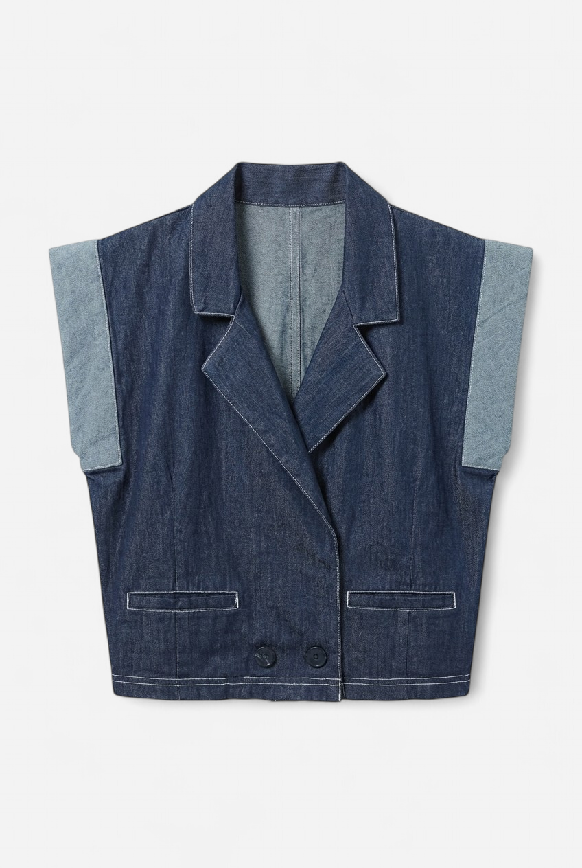 Chemise courte en denim