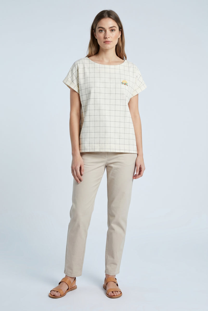 T-shirt blanc à rayures