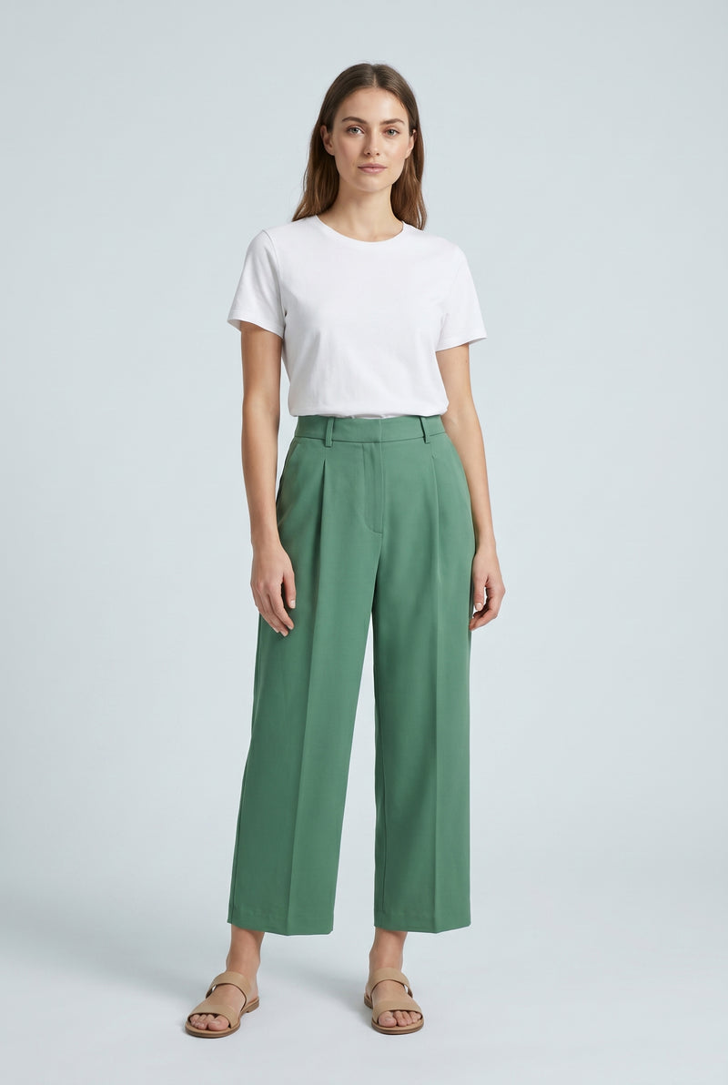 Pantalon large vert
