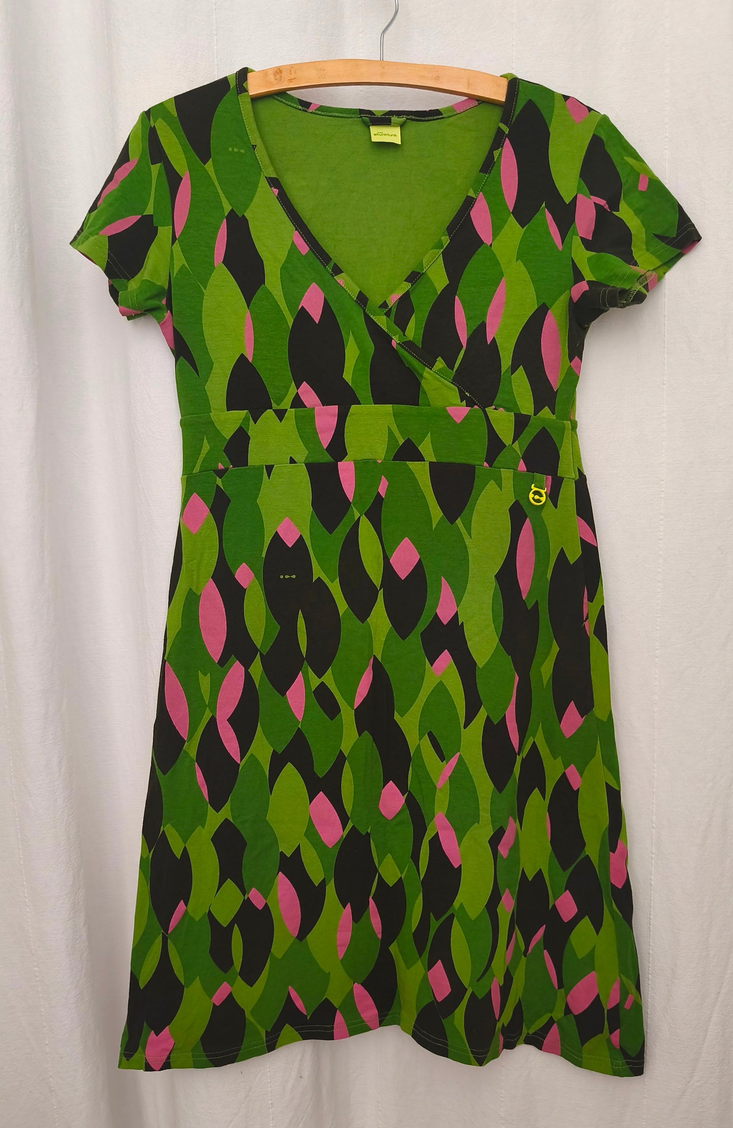 Robe empire effet portefeuille à imprimé feuilles géométriques