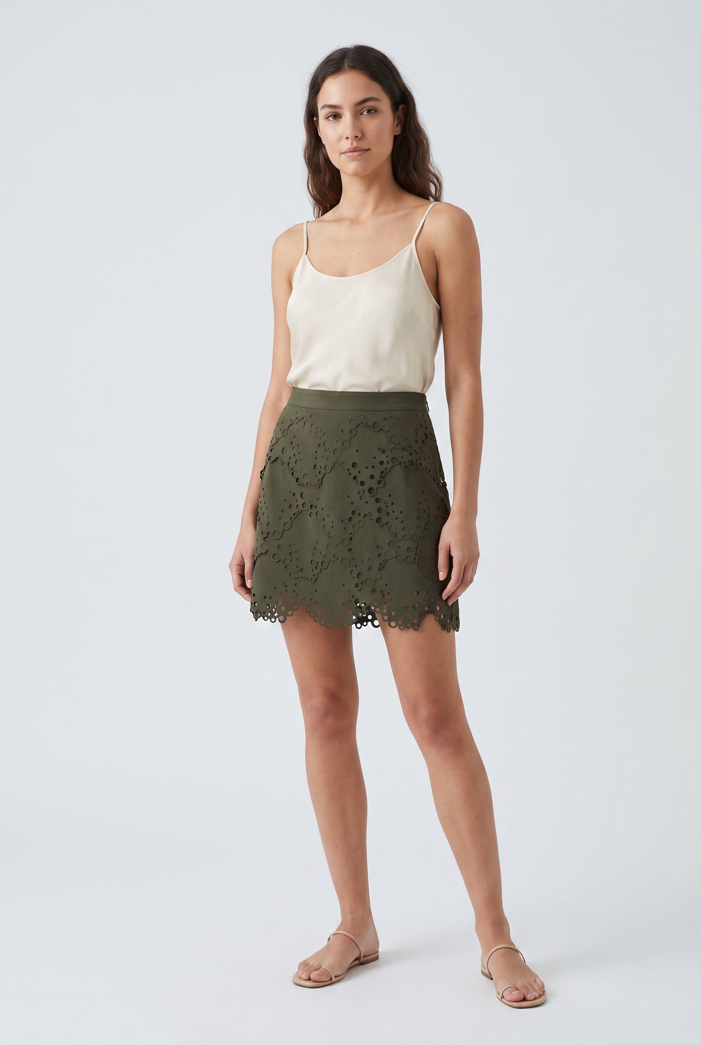 Jupe verte kaki