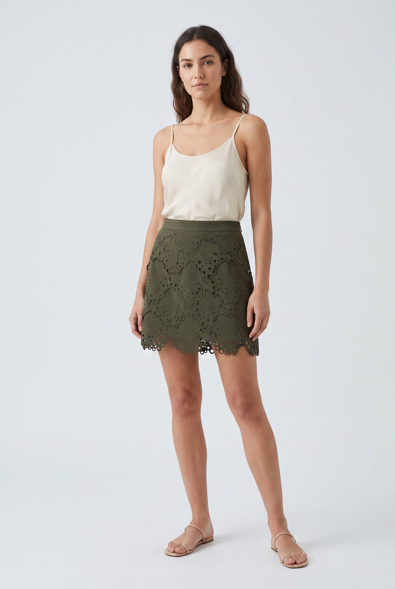 Jupe verte kaki