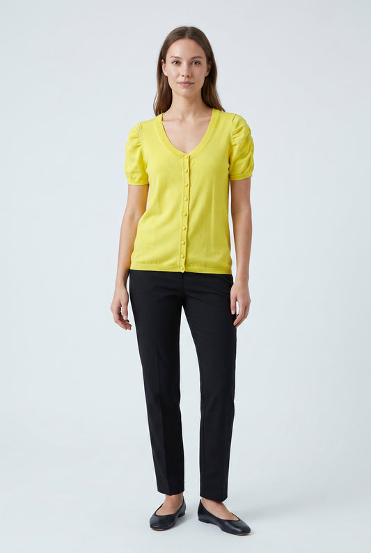 T-shirt en maille jaune