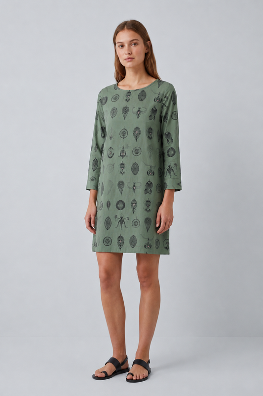 vestido recto con estampado original