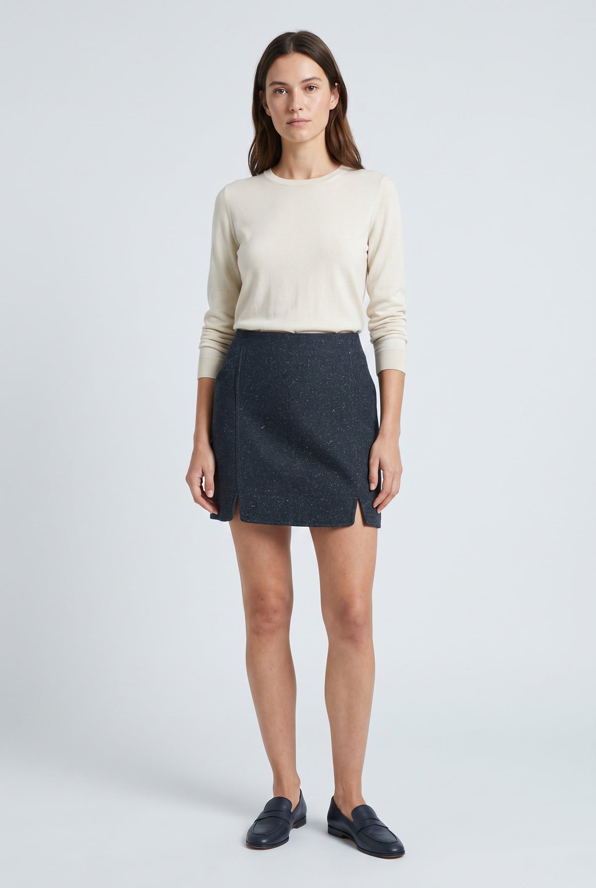 Speckled print mini skirt