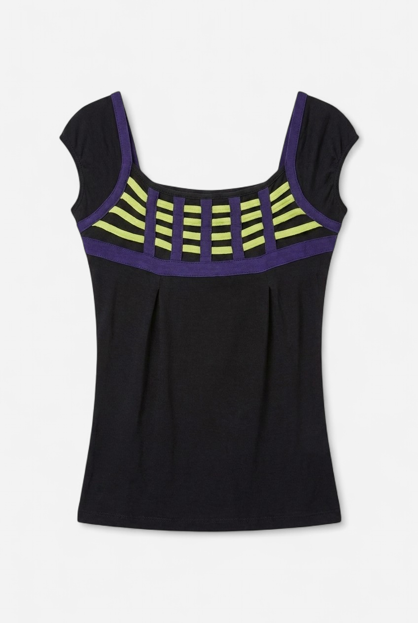 T-SHIRT LILAS ET VERT