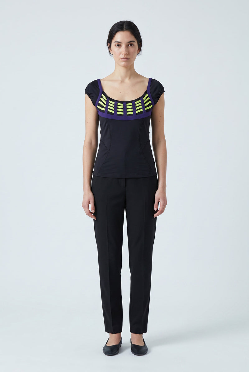 T-SHIRT LILAS ET VERT