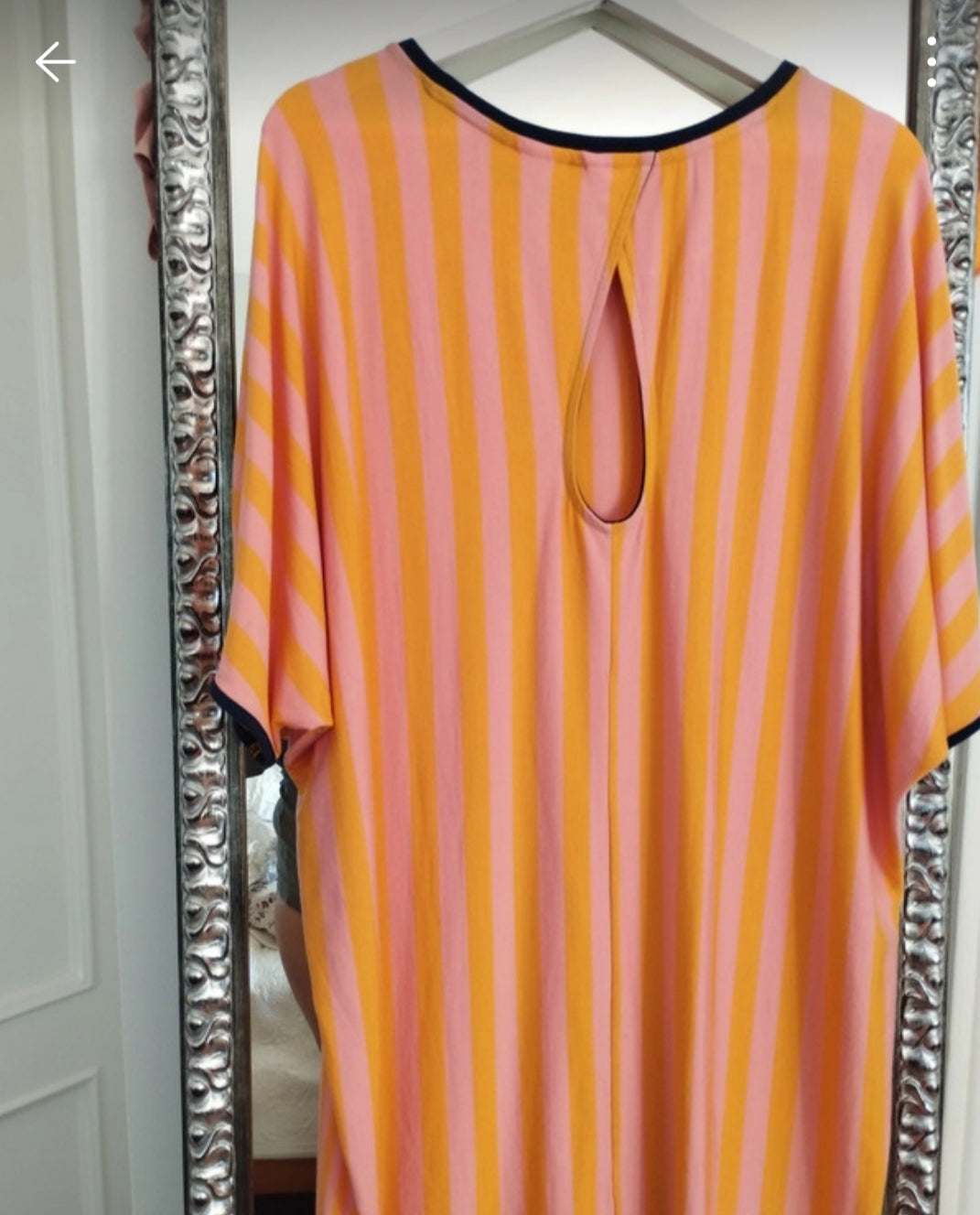 Robe Geaxi à rayures verticales orange et roses