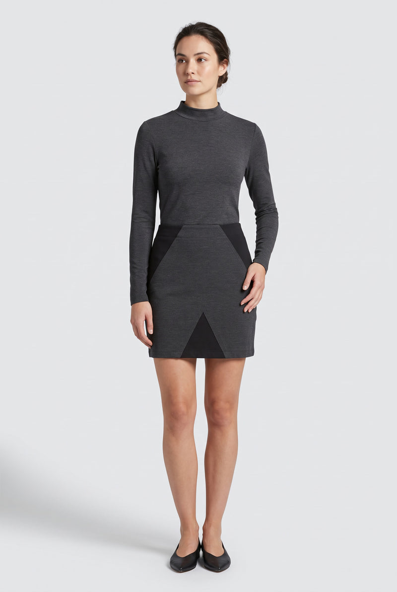 Jupe courte gris/noir élastique