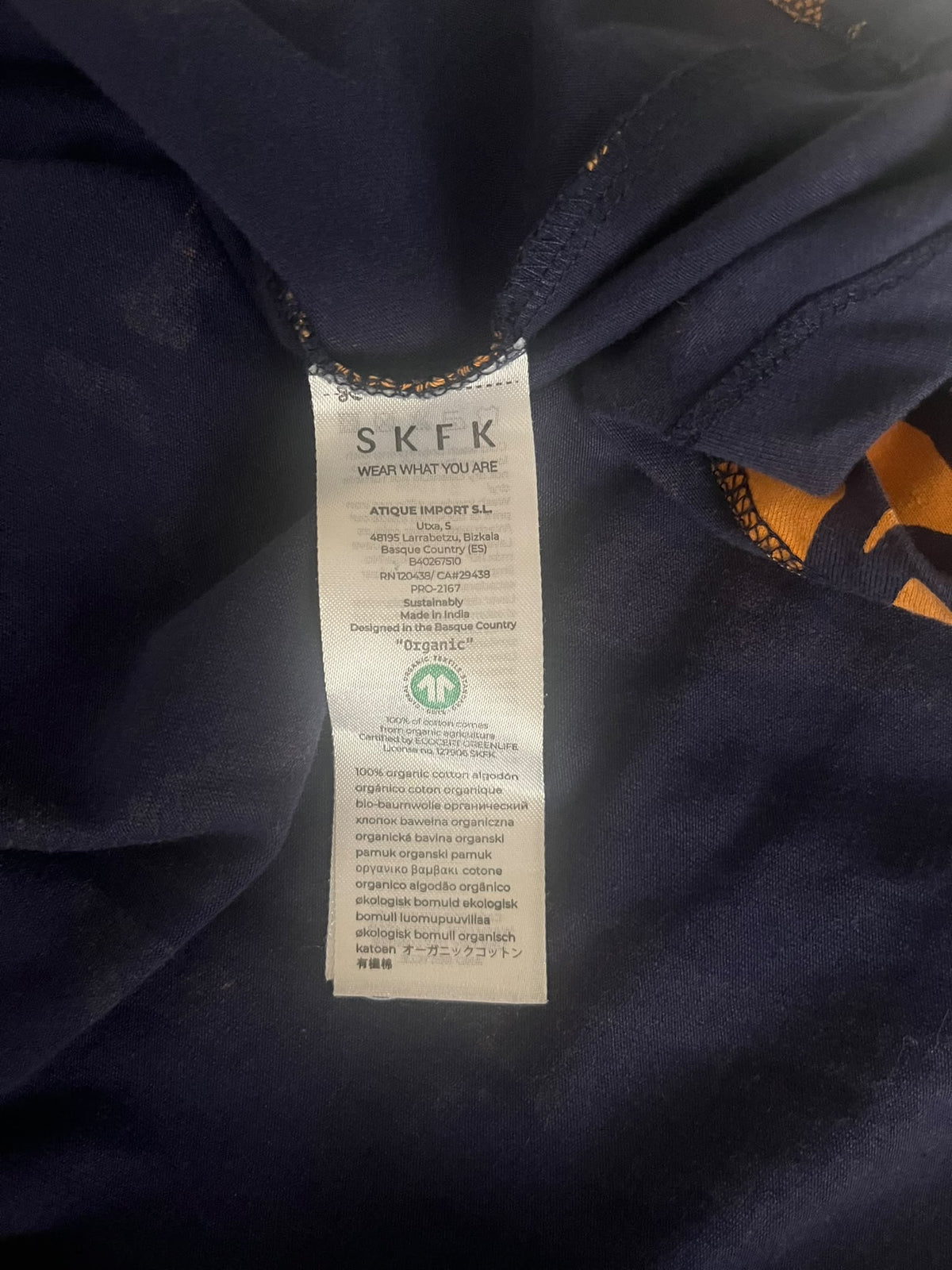 Robe MAITTE bleu marine et orange