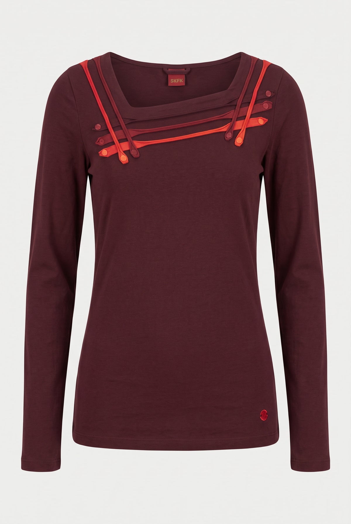 T-shirt à manches longues et col asymétrique