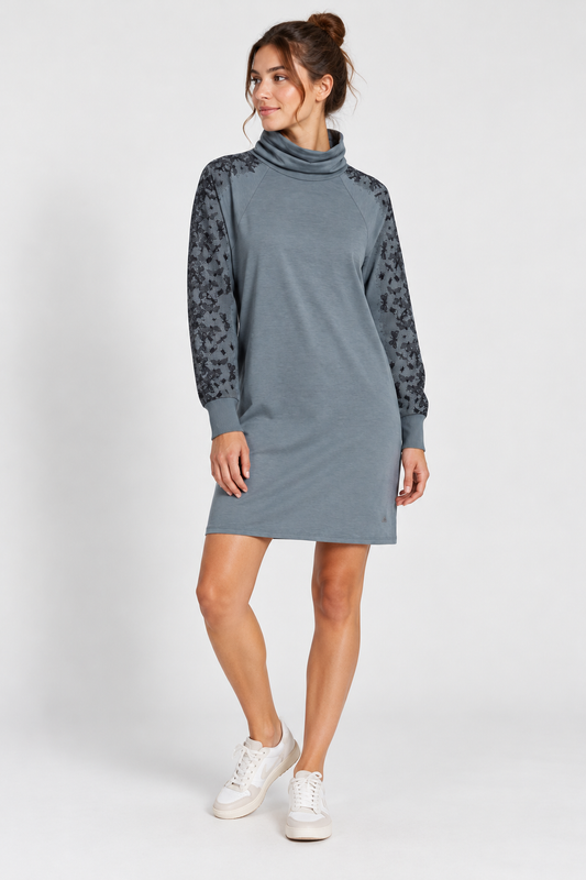 Robe à manches chauve-souris gris verdâtre