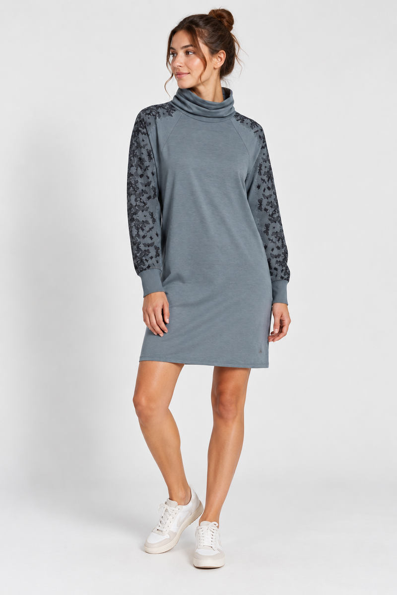 Robe à manches chauve-souris gris verdâtre