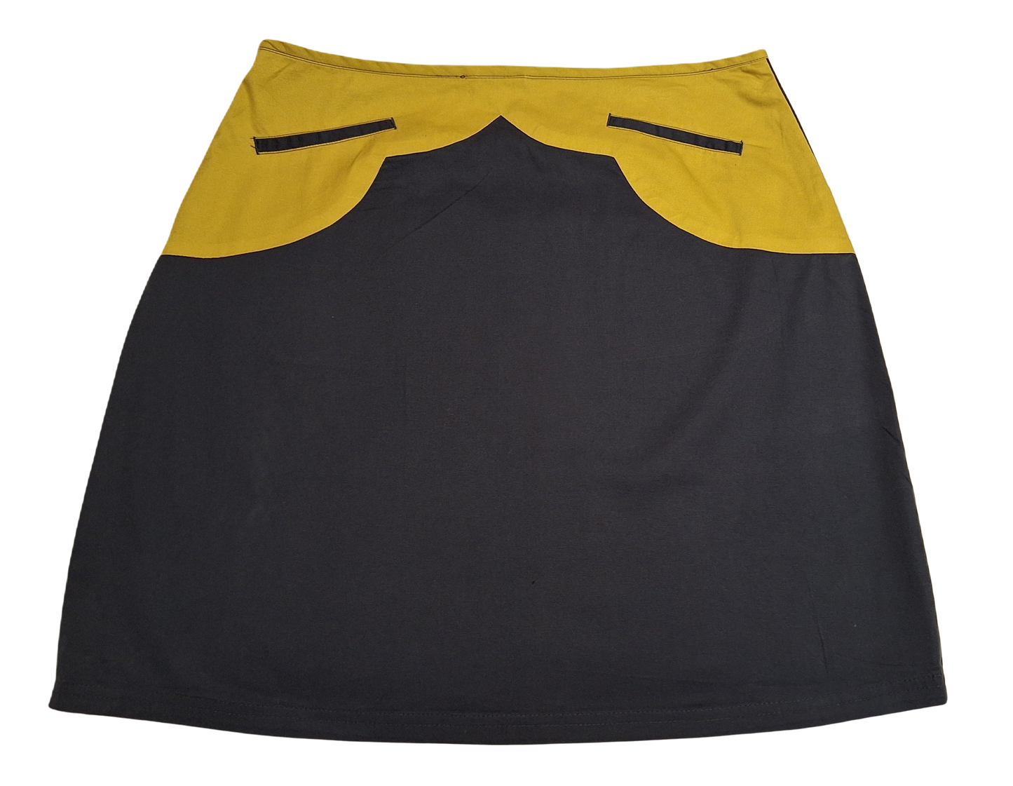 Jupe bleu et moutarde