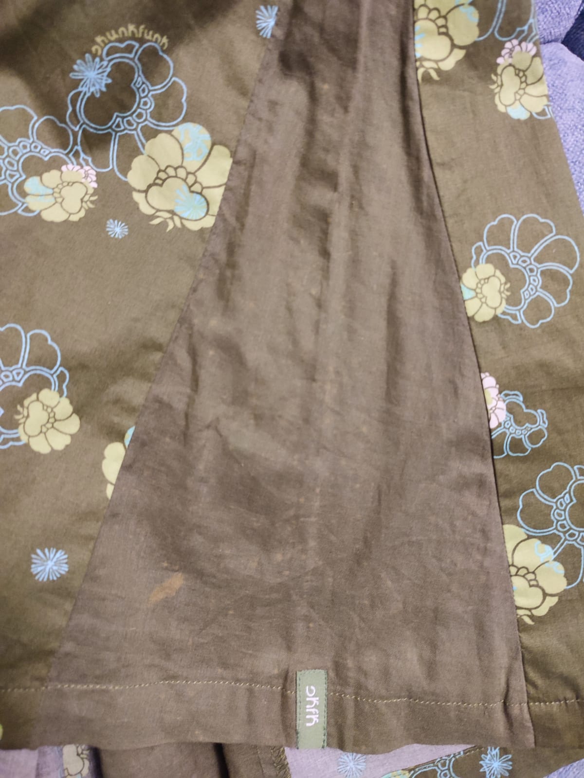 GREEN PRINTED FLARED SKIRT